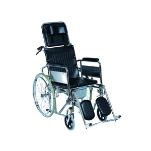 Steel Reclining Commode Wheelchair BT1002